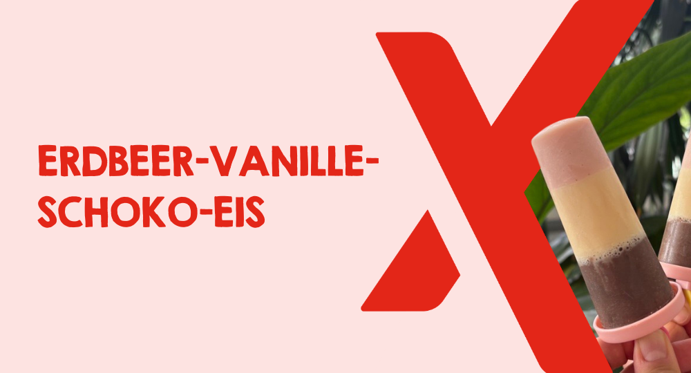 Selbstgemachtes Erdbeer-Vanille-Schoko Eis