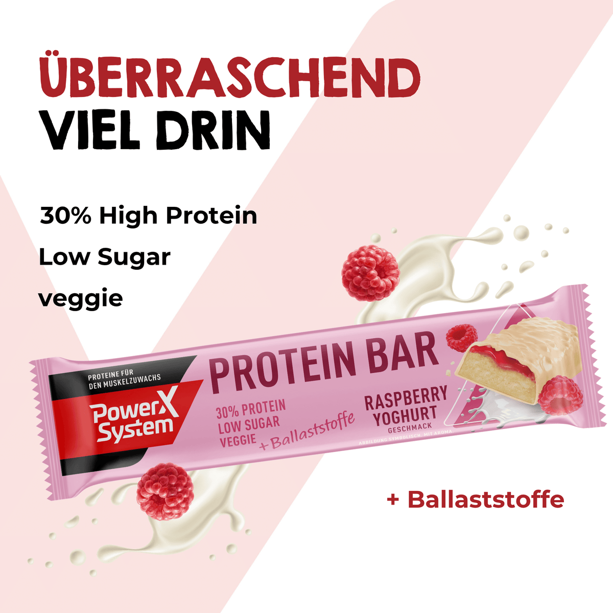 Protein Bar Yoghurt Raspberry Produkt Highlights auf einen Blick