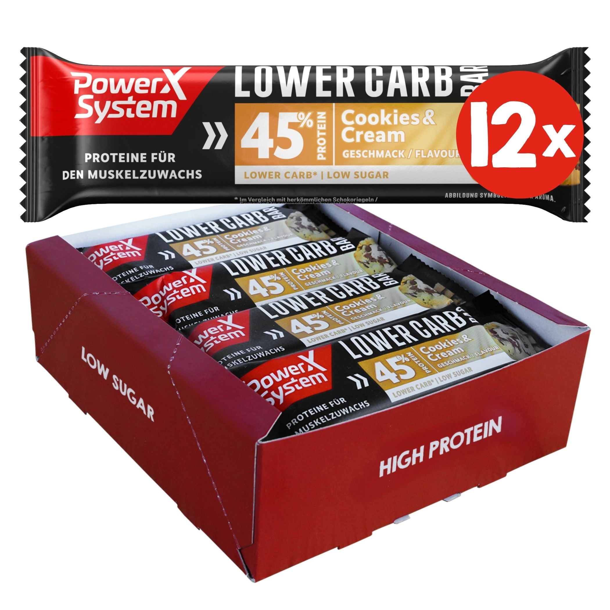 Karton Lower Carb Riegel