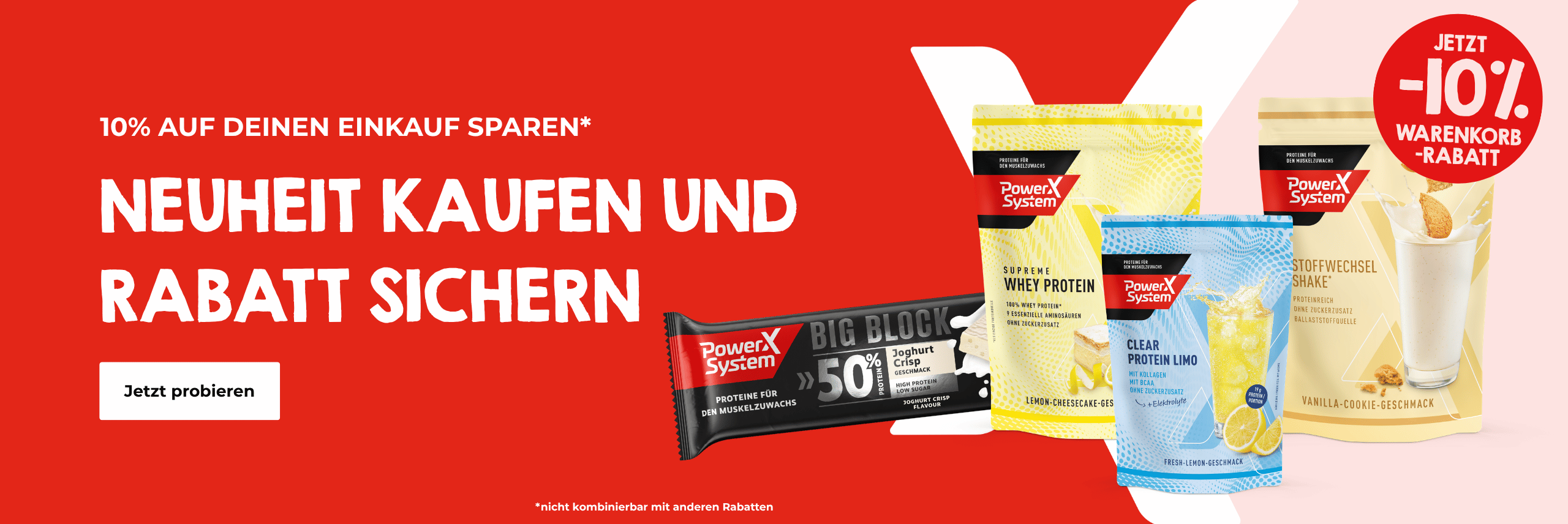 Einen unseren neuen Produkte kaufen und 10 Prozent auf deine gesamte Bestellung sparen