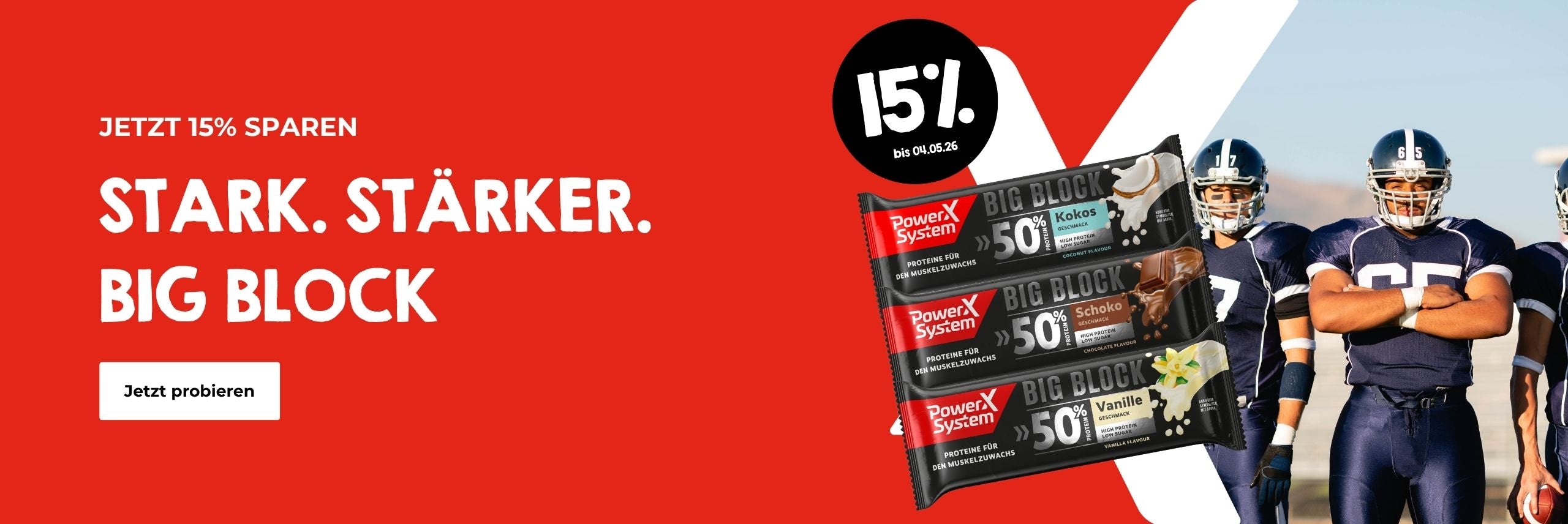 Big Block Aktion mit 15 Prozent Rabatt bis 4. Mai