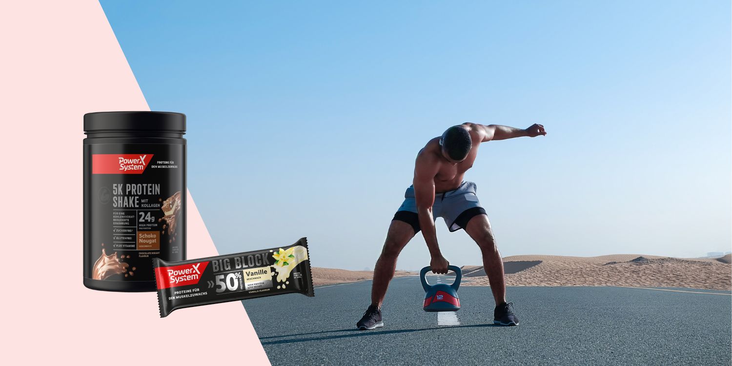 Kategorie Muskelaufbau. Mann mit Gewicht auf der Straße