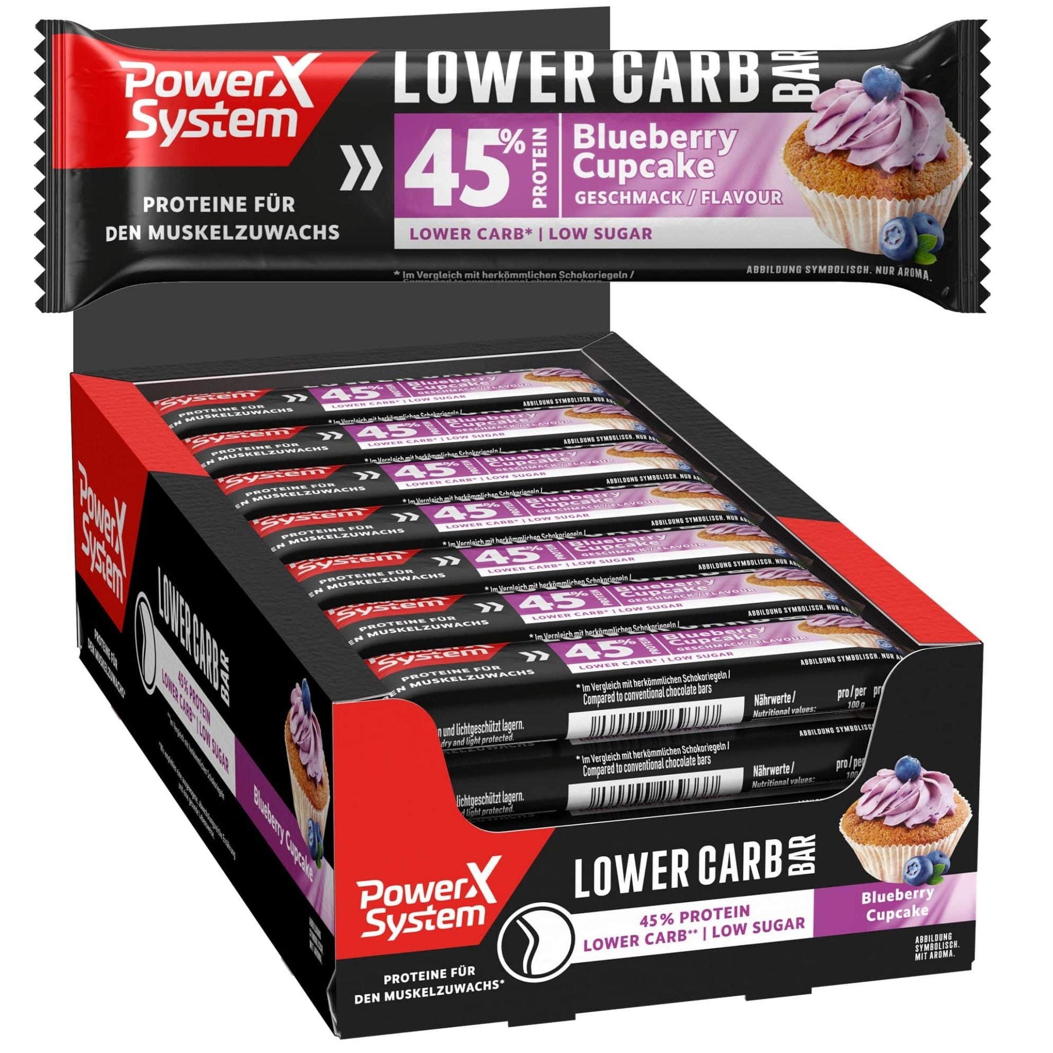 Lower Carb Bar Blueberry Cupcake - 28 x 40g
