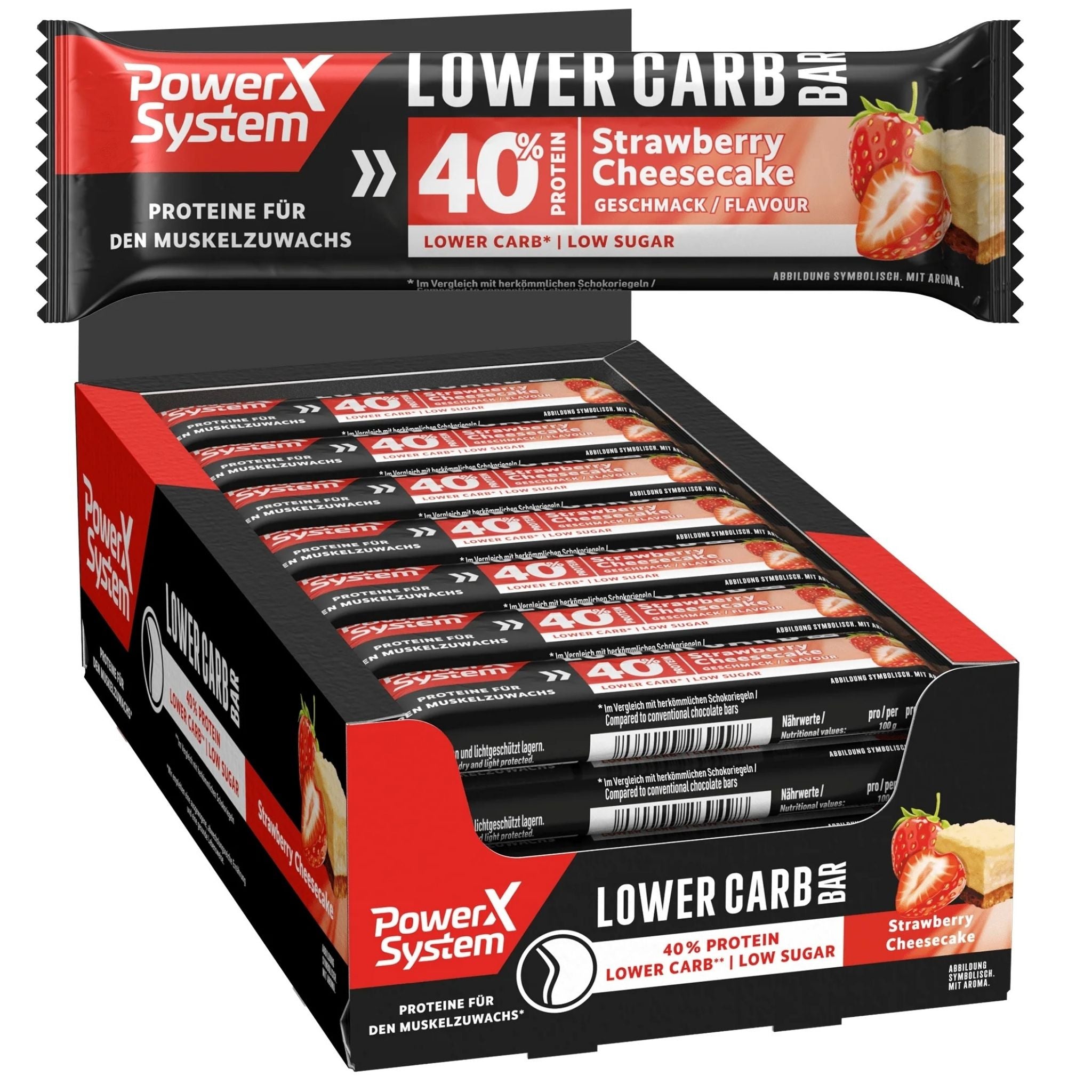 Lower Carb Bar Strawberry Cheesecake - 28 x 40g