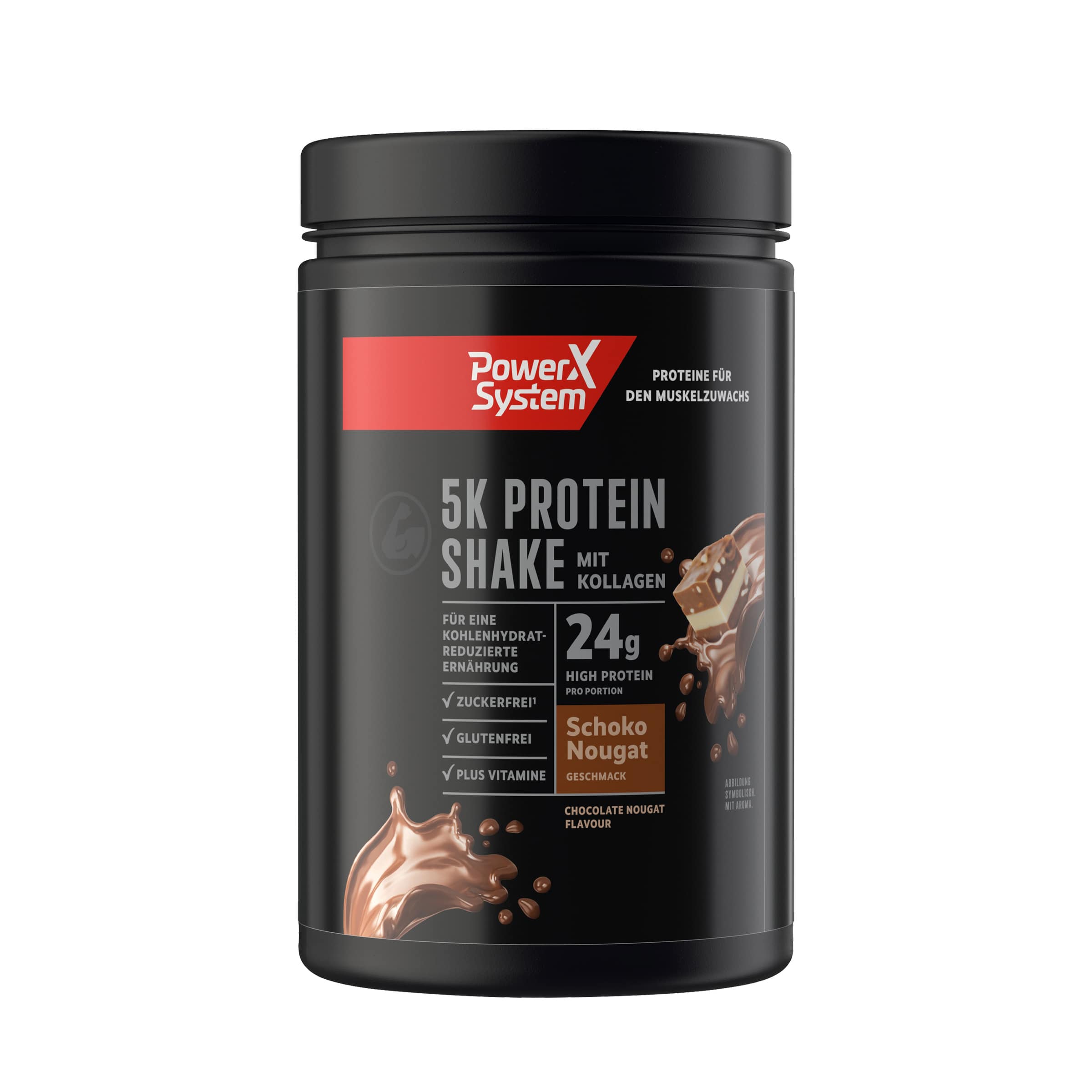 Schoko Nougat, 1 x 360g Packung | 5K Protein Shake Eiweiß Pulver Schoko Nougat 1 x 360g