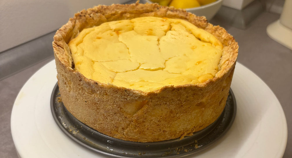 Käsekuchen mit Whey Lemon Cheesecake Pulver