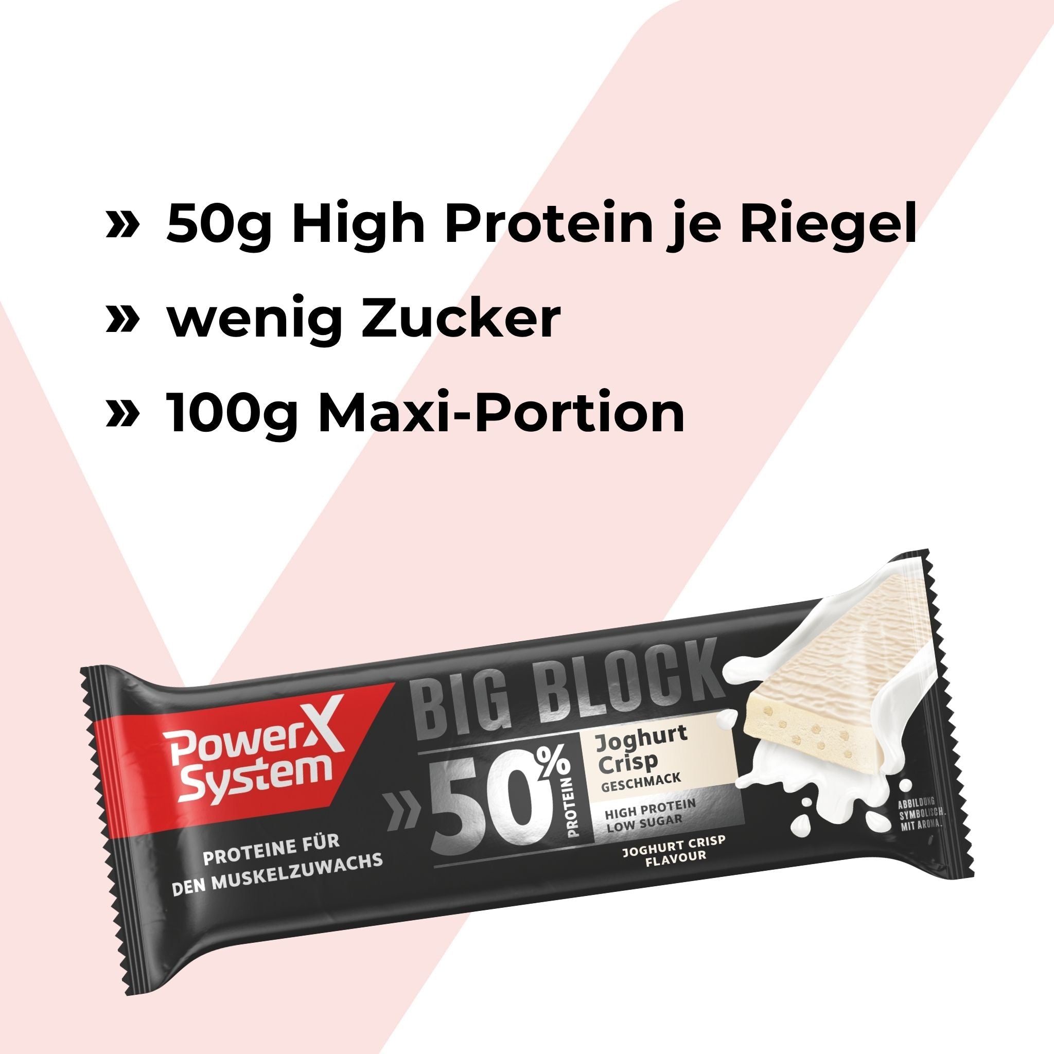 Highlights: 50g High Protein, wenig Zucker , 100g Maxi Portion