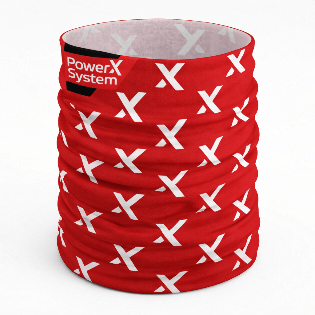 roter Multifunktions Rundschal mit Power System Logo