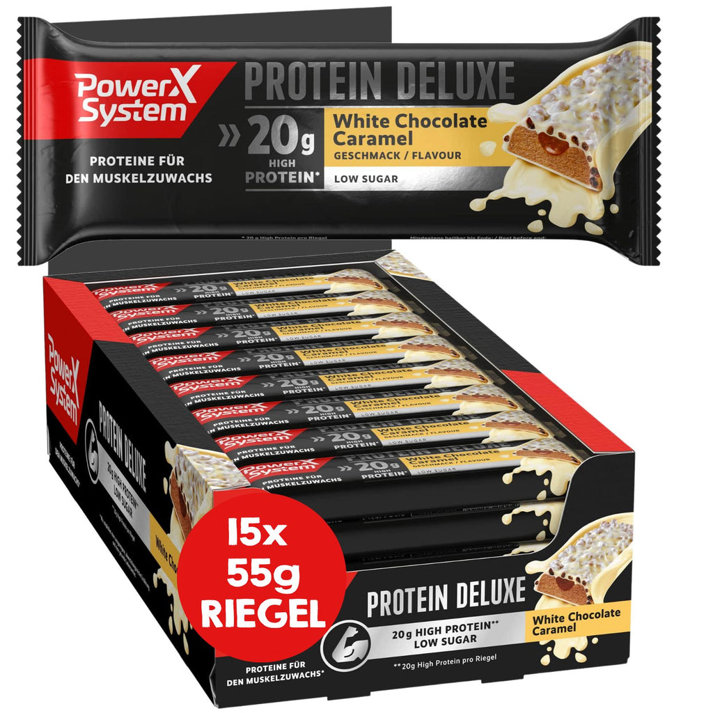 Protein Deluxe White Chocolate Caramel 15 x 55g Tray