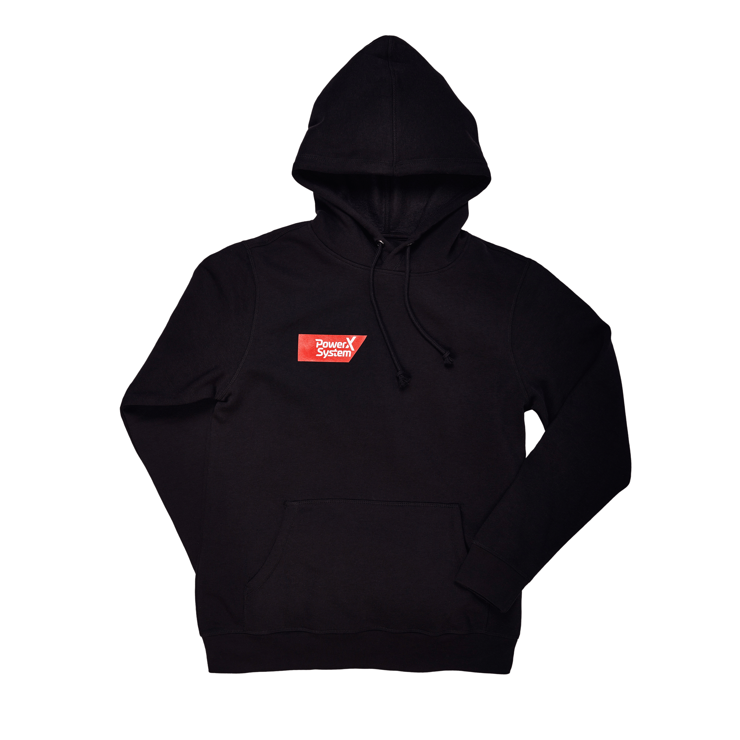 schwarzer Hoodie mit Power System Logo