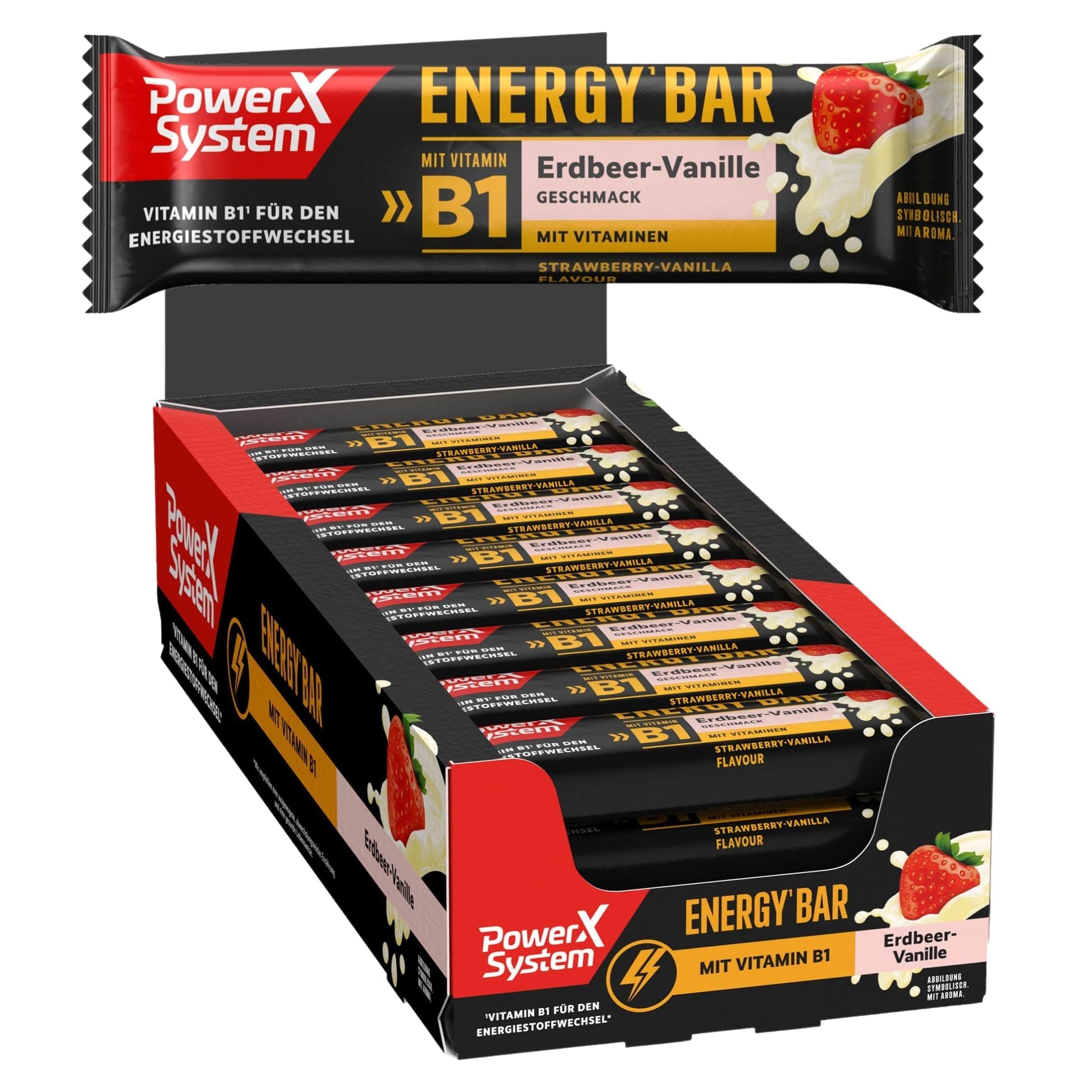 Karton Proteinriegel Energy Bar Erdbeere Vanille