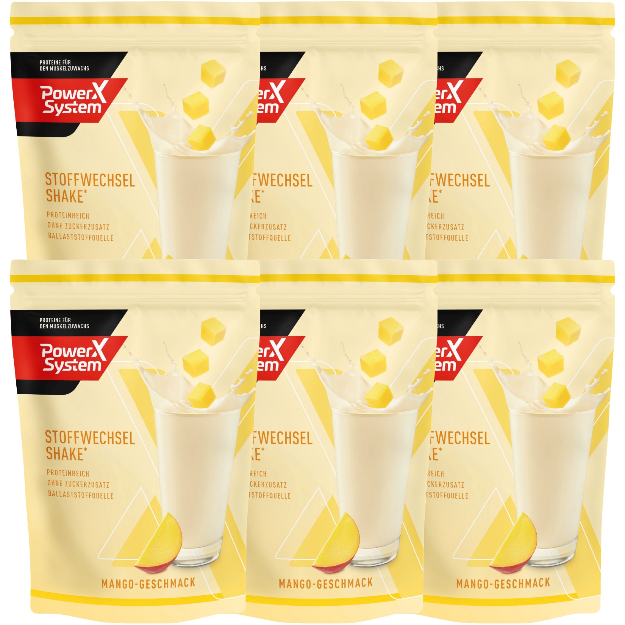 6 Packungen Stoffwechselshake mit Mango Geschmack 350g