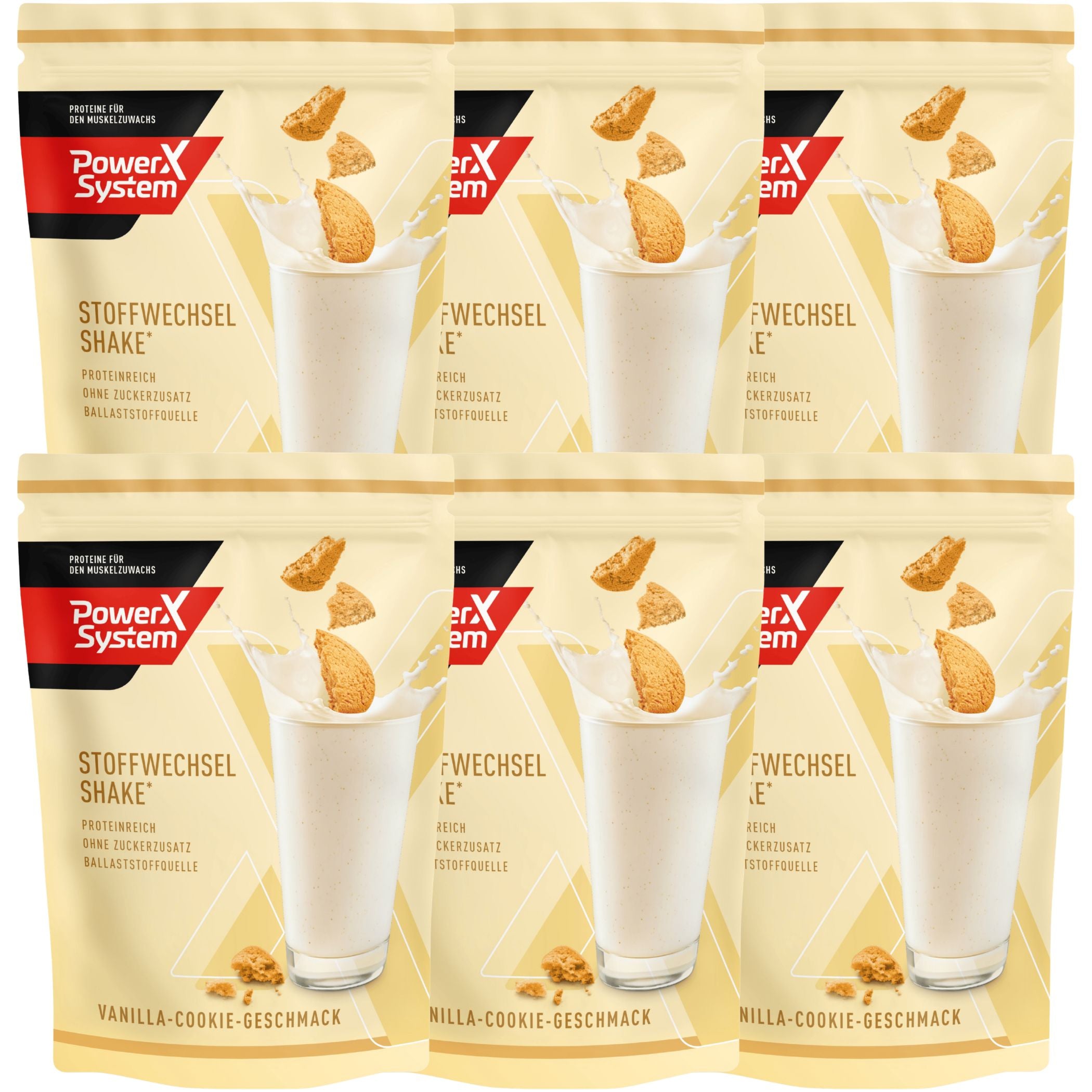 6 Packungen Stoffwechselshake mit Vanille-Cookies Geschmack 350g