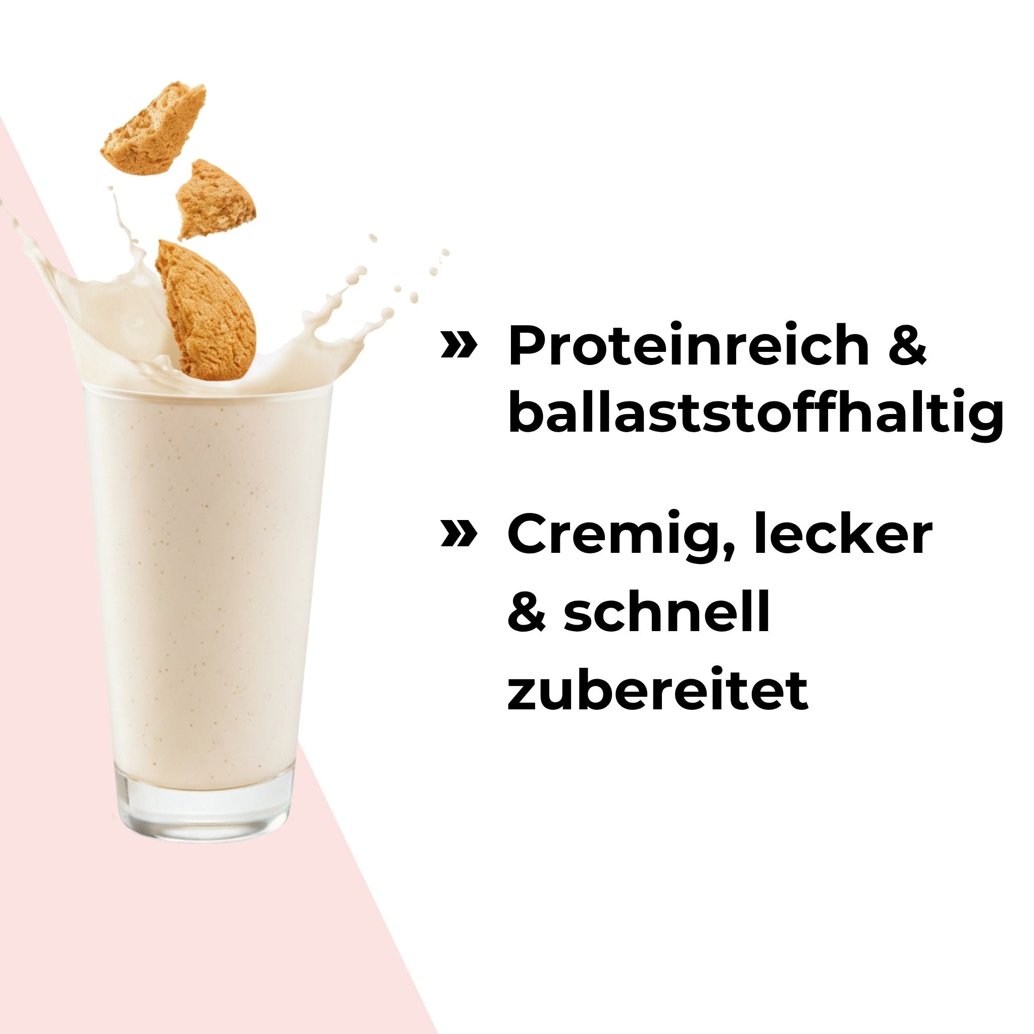 Der Stoffwechselshake ist proteinreich und ballaststoffhaltig. Er ist cremig lecker und schnell zubereitet