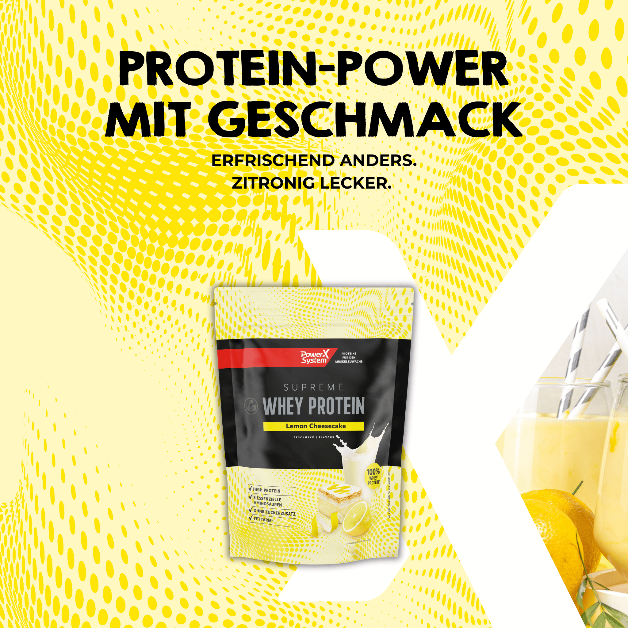 Protein ower mit Geschmack das Supreme hey Protein Pulver Lemon CHeescake