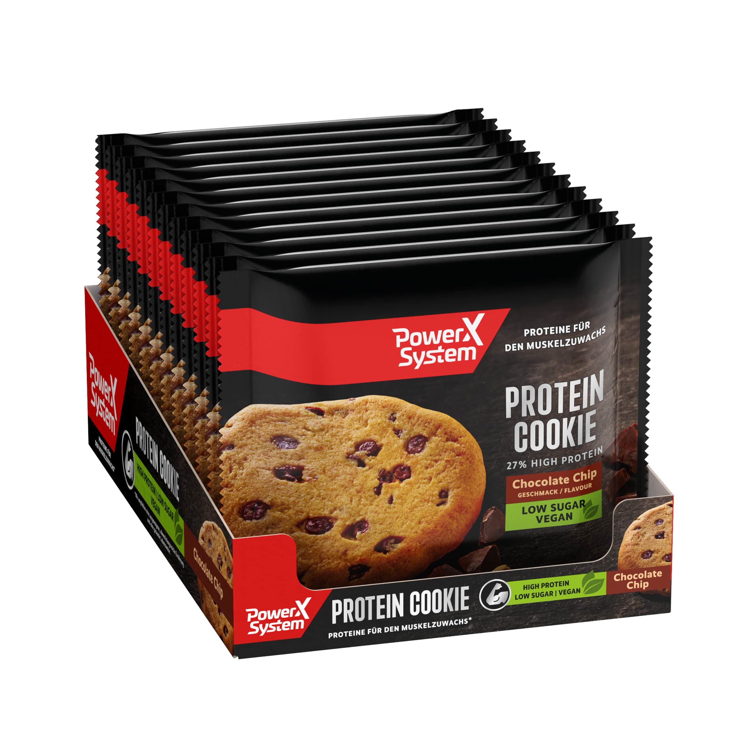 Chocolate Chip, 12 x 50g Karton | Protein Cookie Chocolate Chip 12 x 50g Tray