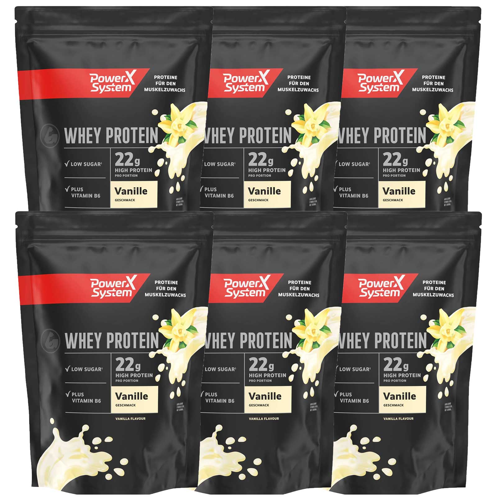 Whey Proteinpulver Vanille 6 Beutel mit je 420 Gramm